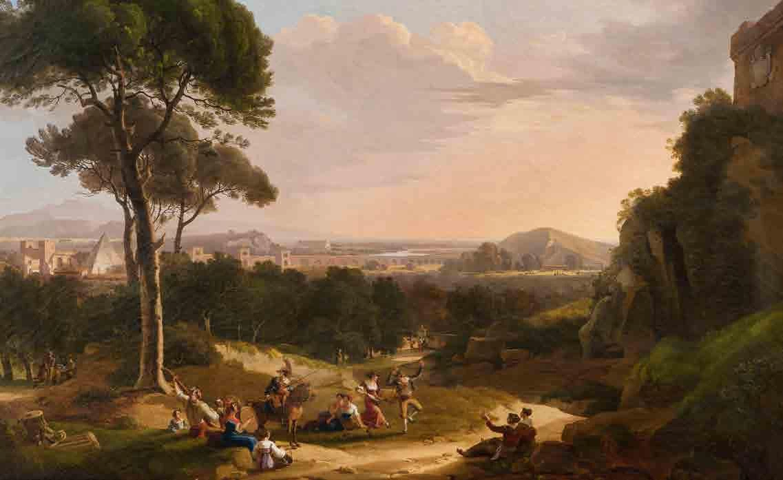 Veduta di Roma con porta San Paolo e la valle del Tevere  